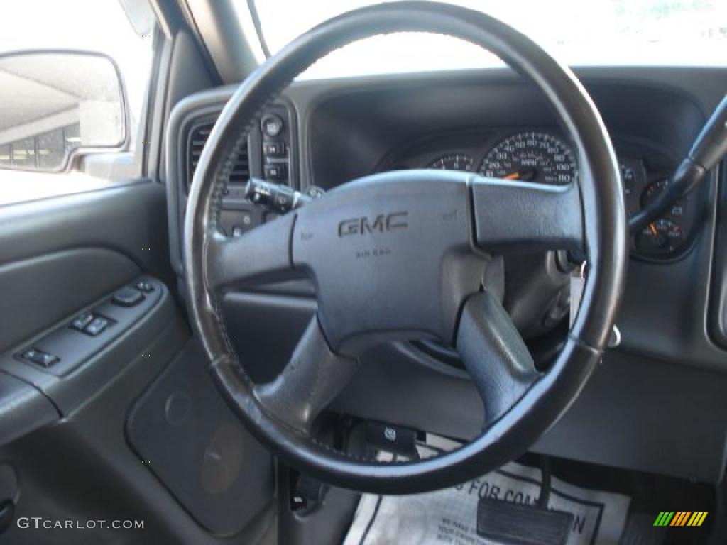 2005 GMC Sierra 1500 SLE Extended Cab 4x4 Pewter Steering Wheel Photo #48513190