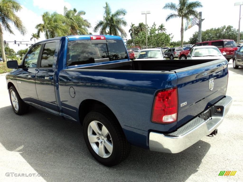 2009 Ram 1500 SLT Quad Cab - Deep Water Blue Pearl / Dark Slate/Medium Graystone photo #9