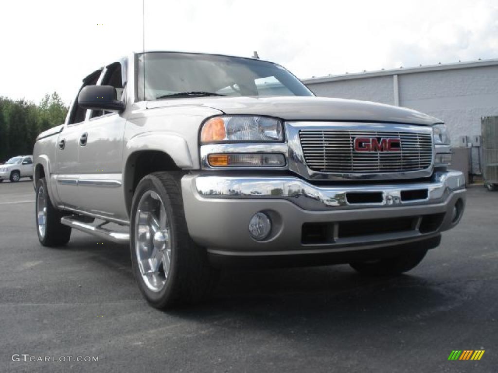 2006 Sierra 1500 SLT Crew Cab 4x4 - Silver Birch Metallic / Stone Gray leather photo #1