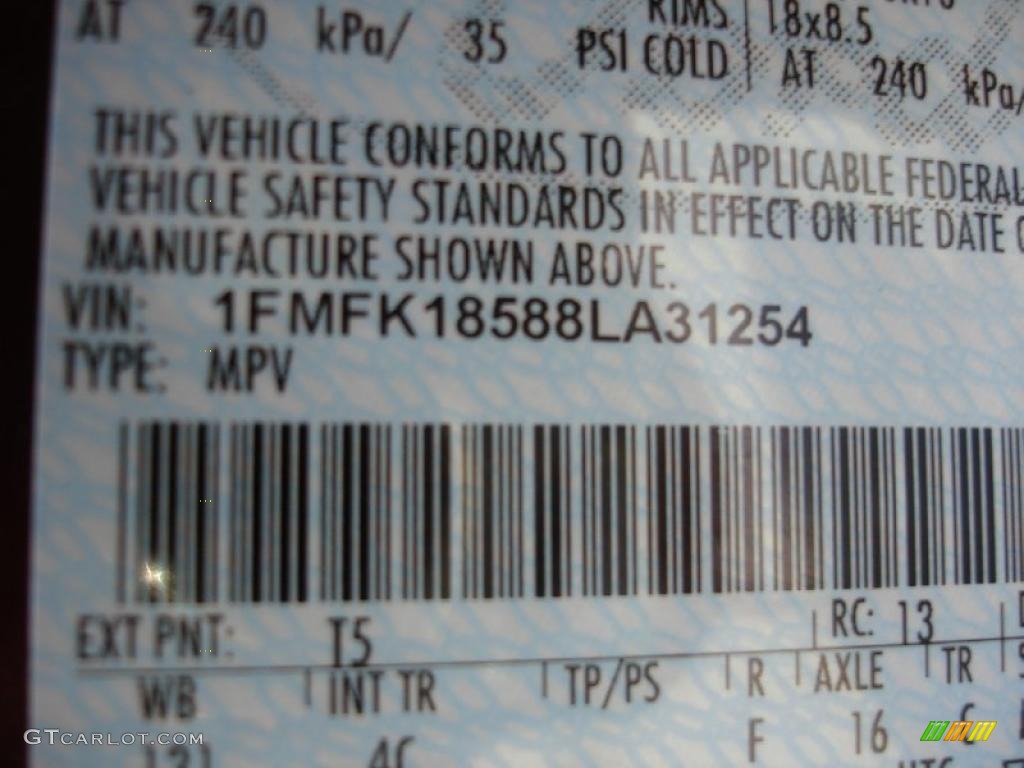 2008 Expedition Color Code T5 for Dark Copper Metallic Photo #48513715