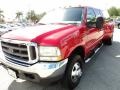2003 Red Ford F350 Super Duty Lariat Crew Cab 4x4 Dually  photo #14