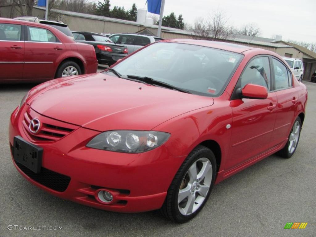 2004 MAZDA3 s Sedan - Velocity Red / Black/Red photo #1