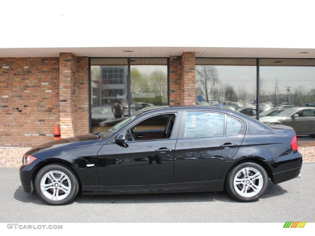 2008 3 Series 328xi Sedan - Jet Black / Terra Dakota Leather photo #3