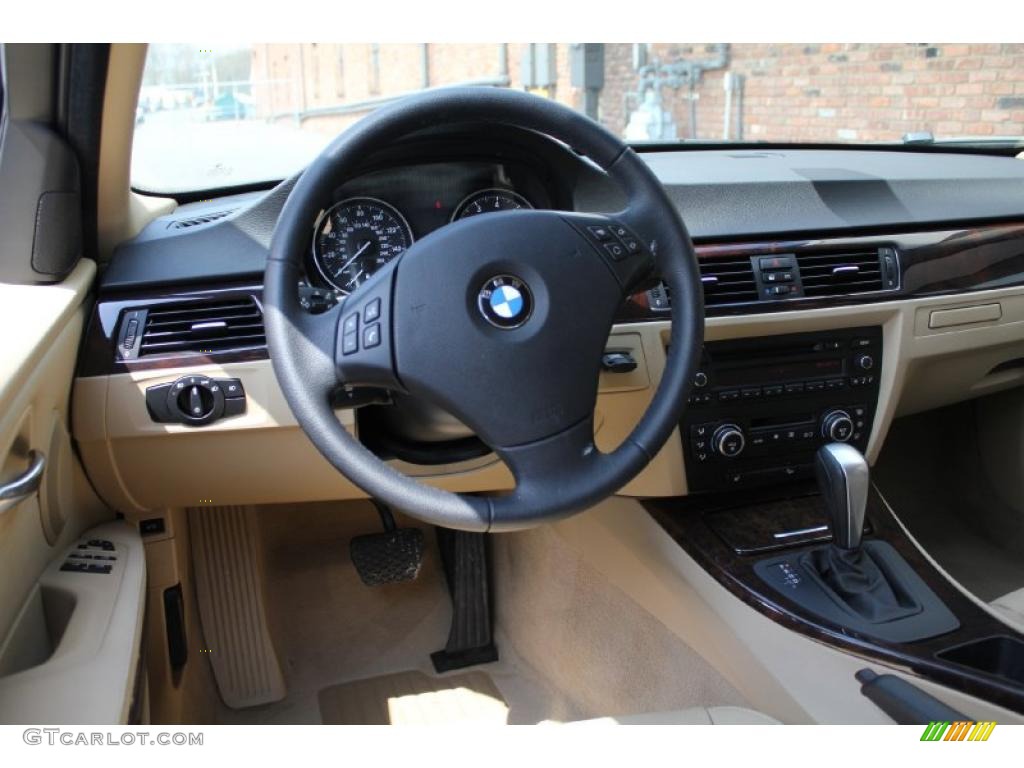 2008 BMW 3 Series 328xi Wagon Beige Steering Wheel Photo #48517906