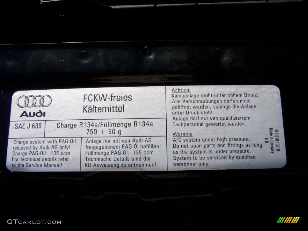 2003 Audi TT 1.8T Roadster Info Tag Photo #48521935