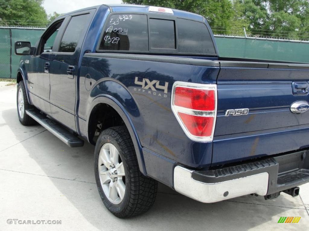 2011 F150 Lariat SuperCrew 4x4 - Dark Blue Pearl Metallic / Black photo #5