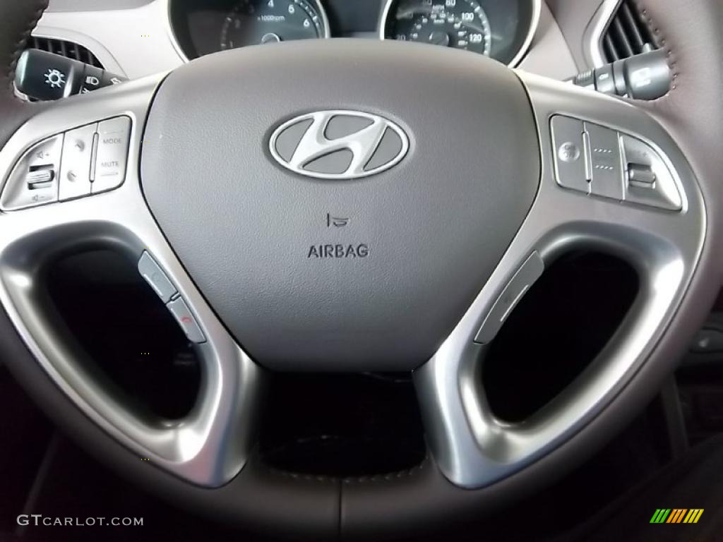 2011 Hyundai Tucson GLS AWD Taupe Steering Wheel Photo #48522565