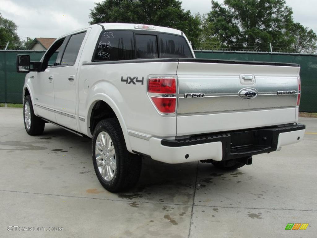 2011 F150 Platinum SuperCrew 4x4 - White Platinum Metallic Tri-Coat / Sienna Brown/Black photo #5