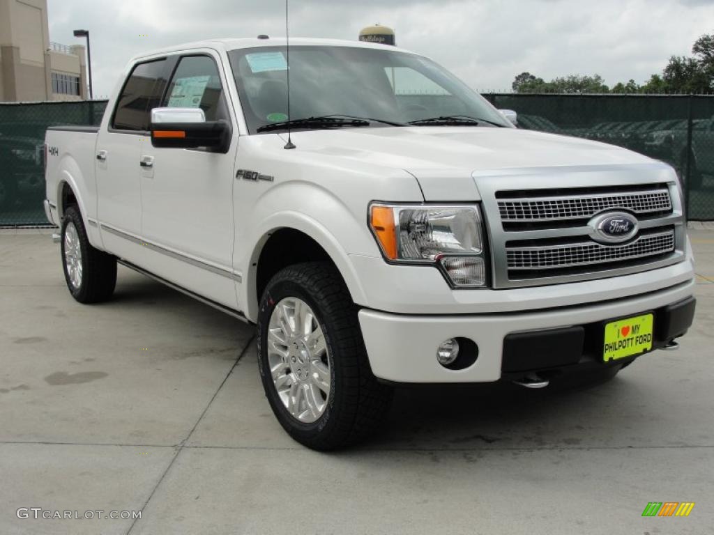 2011 F150 Platinum SuperCrew 4x4 - White Platinum Metallic Tri-Coat / Steel Gray/Black photo #1