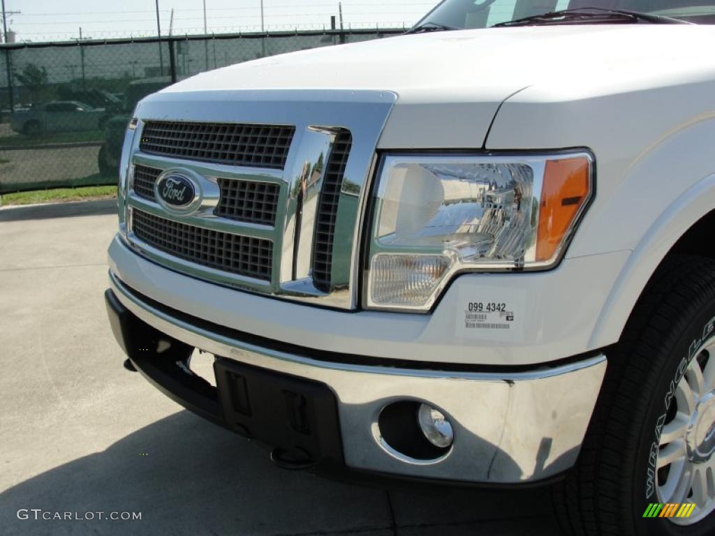 2011 F150 Lariat SuperCrew 4x4 - White Platinum Metallic Tri-Coat / Pale Adobe photo #10