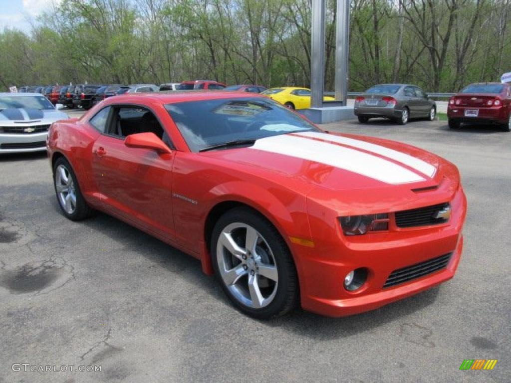 Inferno Orange Metallic 2011 Chevrolet Camaro SS/RS Coupe Exterior Photo #48531485