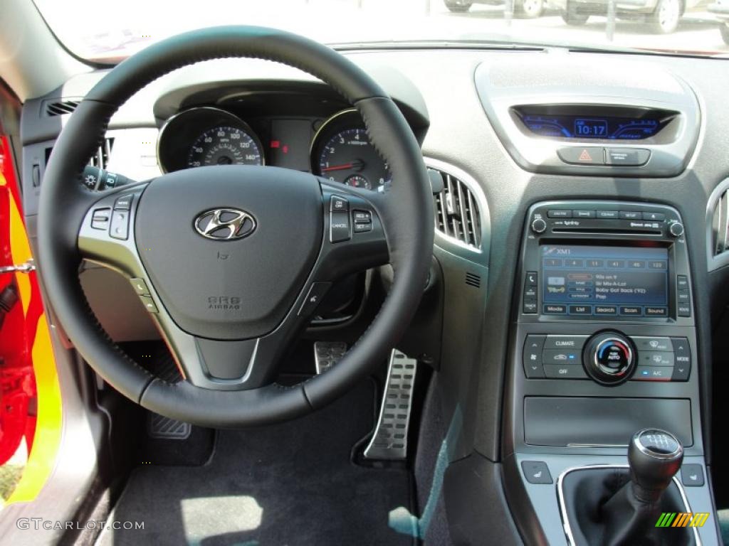 2011 Hyundai Genesis Coupe 3.8 Track Black Leather Dashboard Photo #48531788