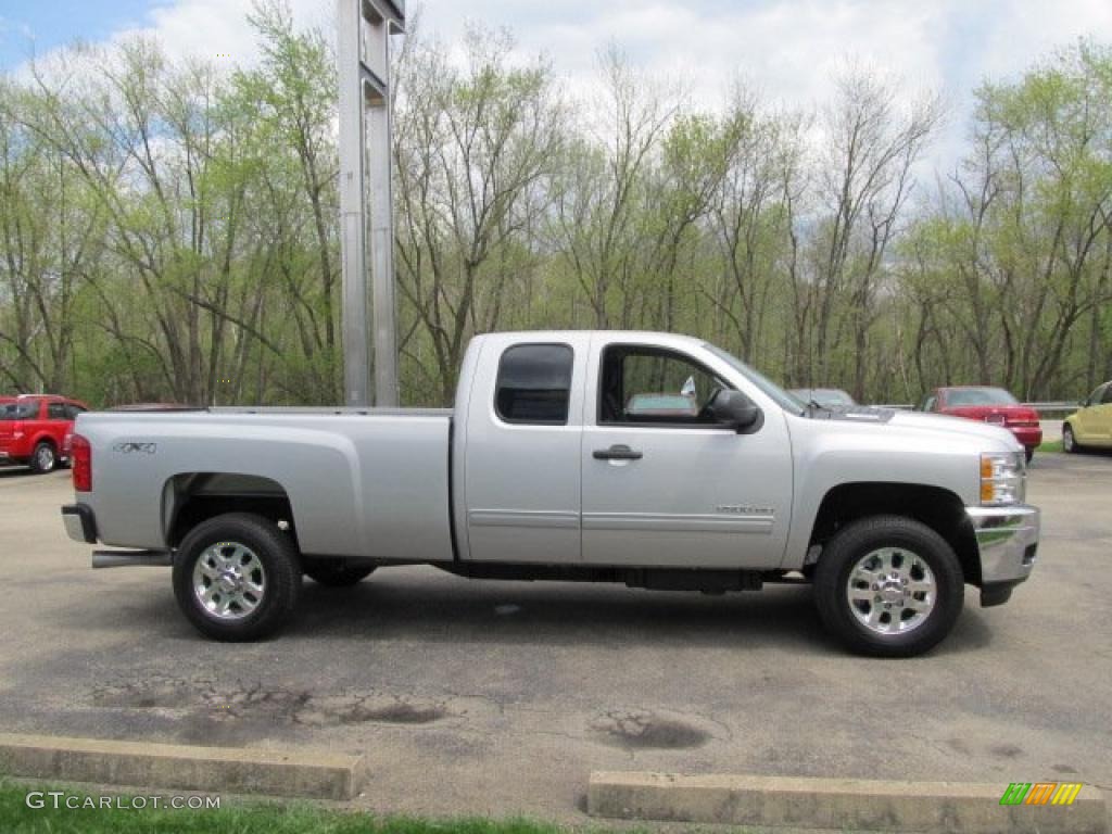 Sheer Silver Metallic 2011 Chevrolet Silverado 2500HD LT Extended Cab 4x4 Exterior Photo #48531884
