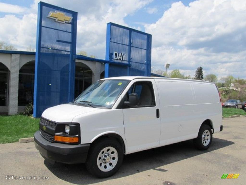 2011 Express 1500 AWD Cargo Van - Summit White / Medium Pewter photo #1