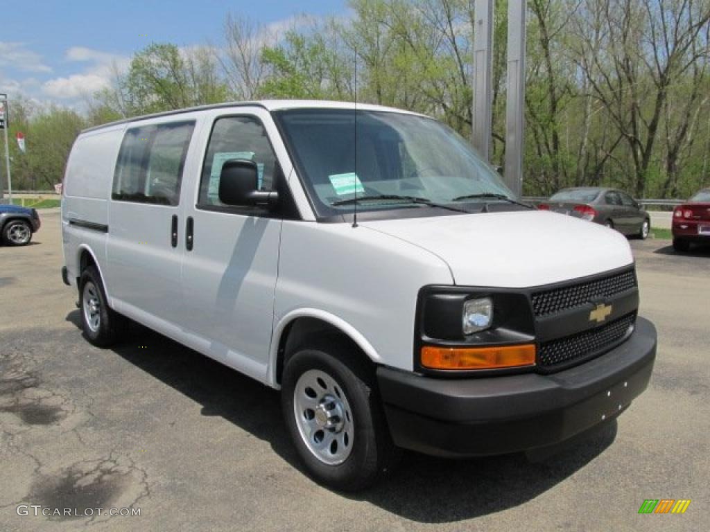 Summit White 2011 Chevrolet Express 1500 AWD Cargo Van Exterior Photo #48532352