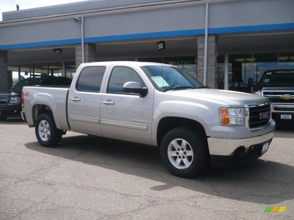 2008 Sierra 1500 SLT Crew Cab 4x4 - Silver Birch Metallic / Ebony photo #1