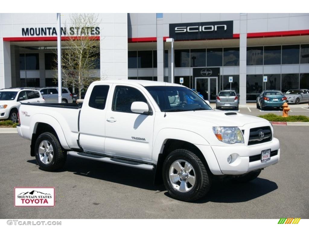 2008 Tacoma V6 TRD Sport Access Cab 4x4 - Super White / Graphite Gray photo #1