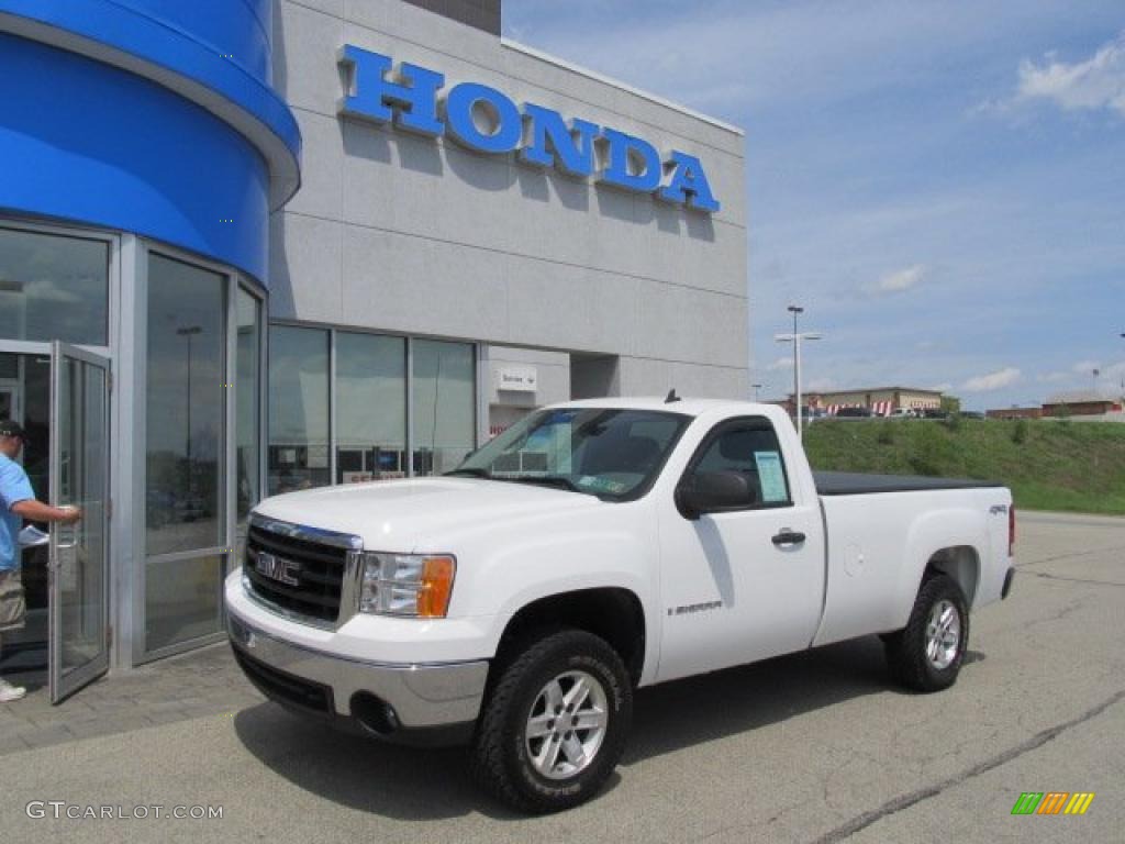 2008 Sierra 1500 Regular Cab 4x4 - Summit White / Dark Titanium photo #1