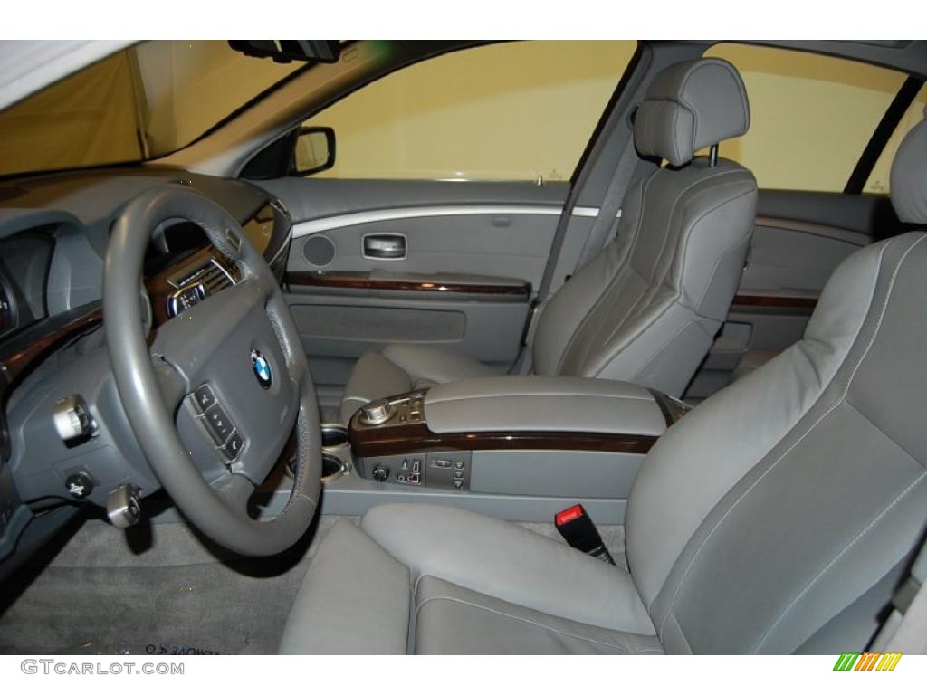 Flannel Grey Interior 2007 BMW 7 Series 750i Sedan Photo #48545270