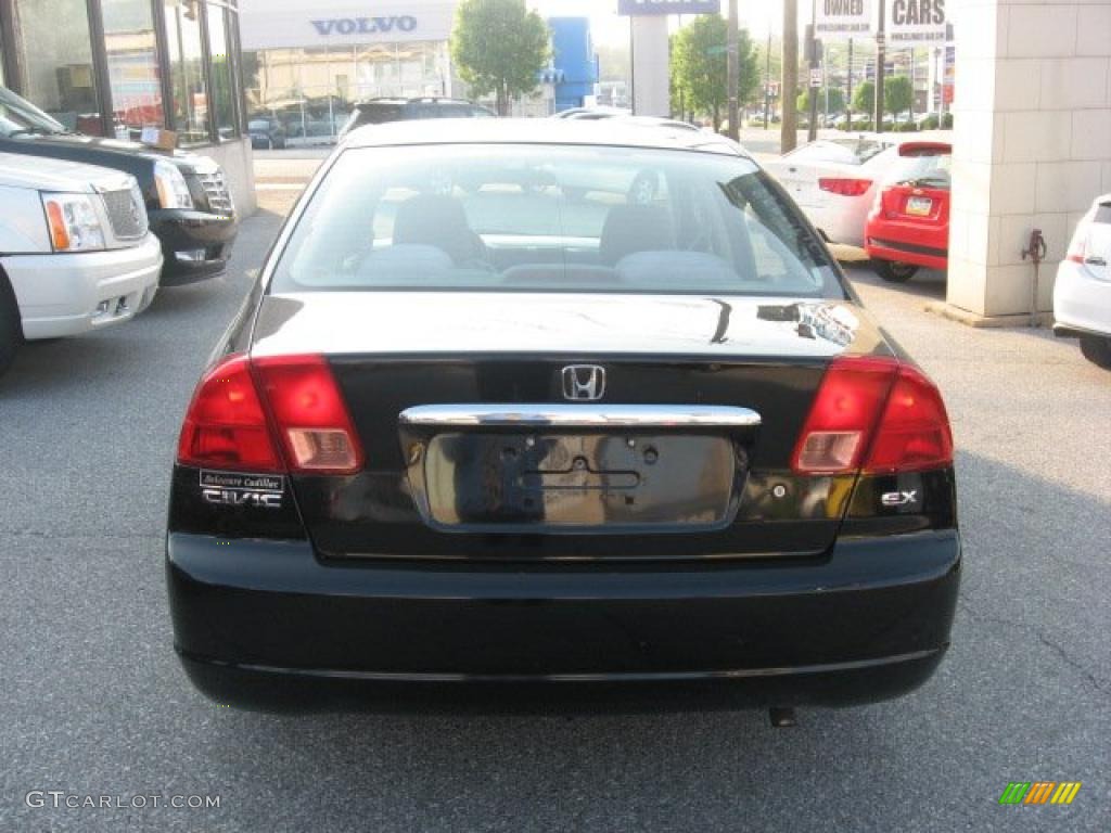 2002 Civic EX Sedan - Nighthawk Black Pearl / Gray photo #7