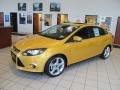 Yellow Blaze Tricoat Metallic 2012 Ford Focus Titanium Sedan Exterior