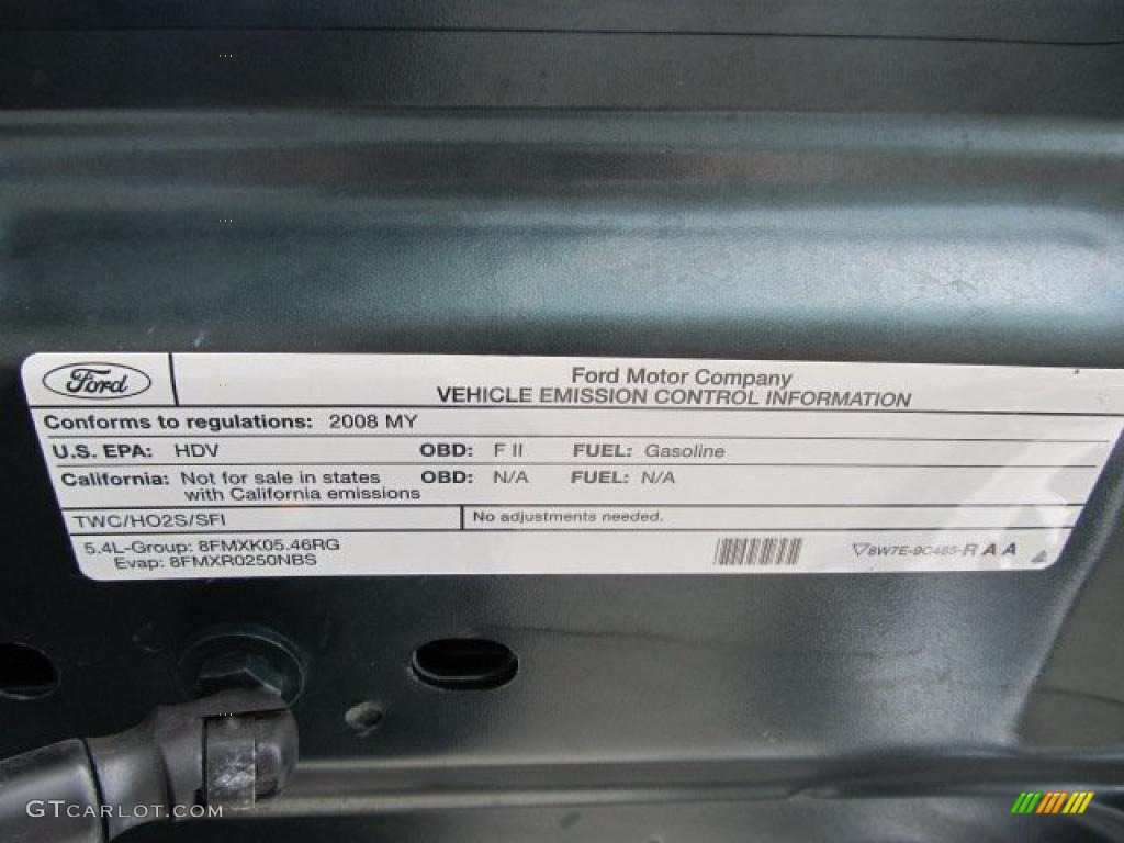 2008 Ford F250 Super Duty XLT Regular Cab 4x4 Info Tag Photo #48548111