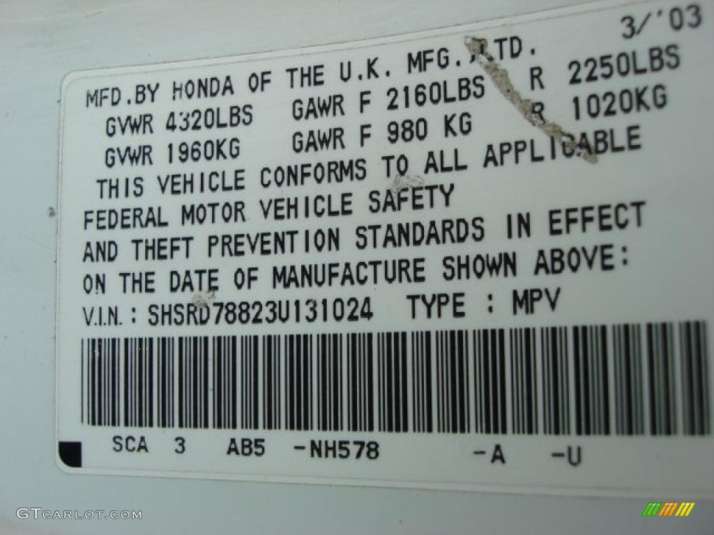2003 CR-V EX 4WD - Taffeta White / Gray photo #25
