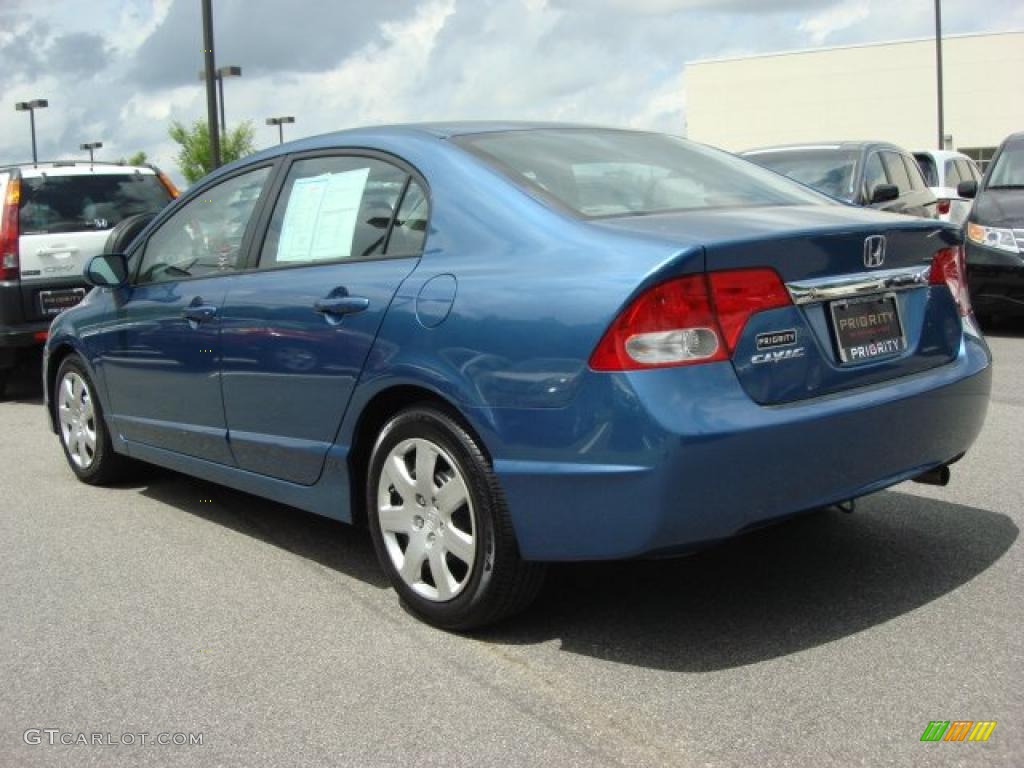 2010 Civic LX Sedan - Atomic Blue Metallic / Gray photo #4