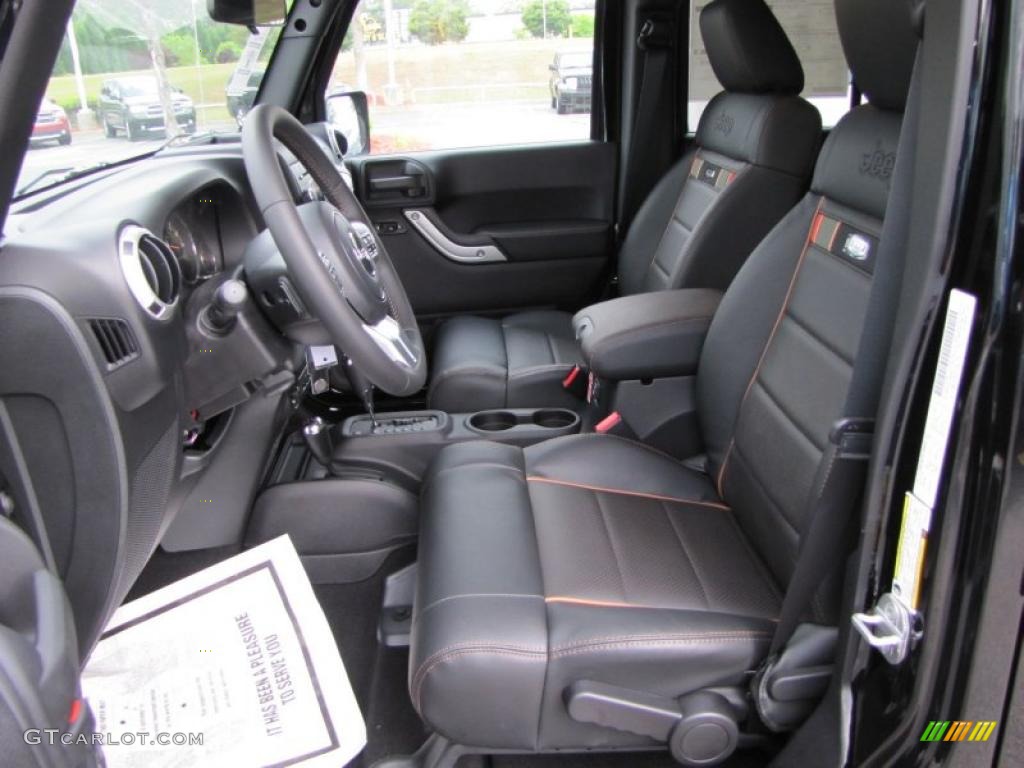 Black/Dark Olive Interior 2011 Jeep Wrangler Unlimited Sahara 70th Anniversary 4x4 Photo #48552473