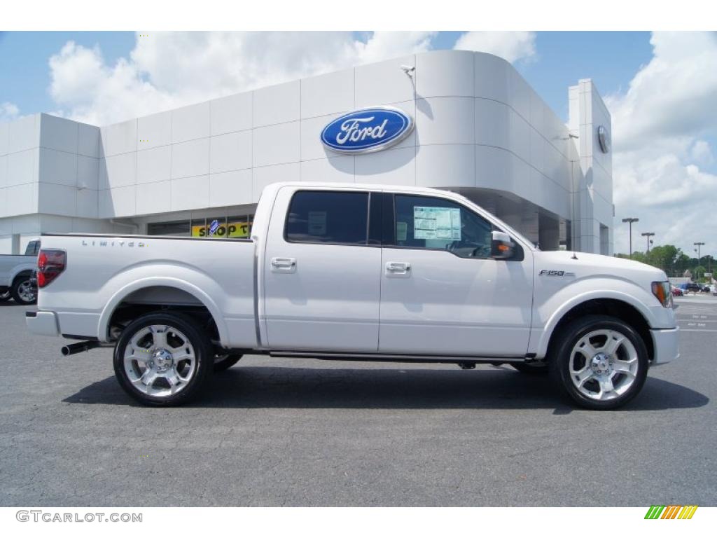 2011 F150 Lariat SuperCrew 4x4 - White Platinum Metallic Tri-Coat / Steel Gray/Black photo #2