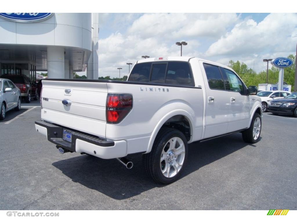 2011 F150 Lariat SuperCrew 4x4 - White Platinum Metallic Tri-Coat / Steel Gray/Black photo #3