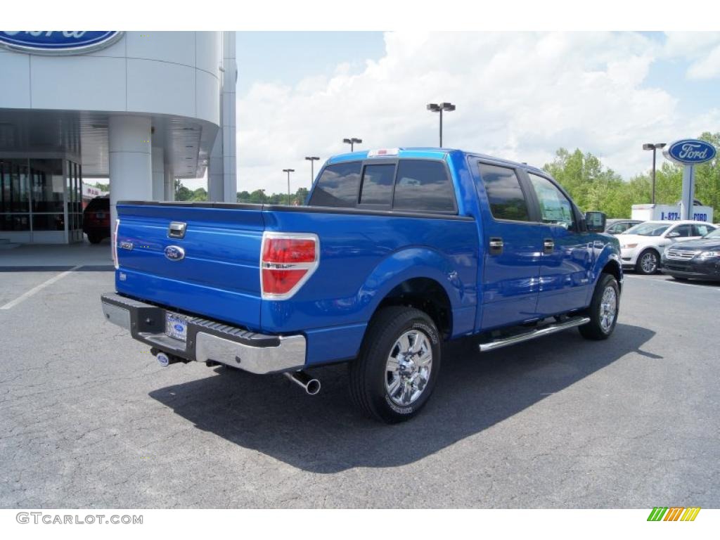 2011 F150 XLT SuperCrew - Blue Flame Metallic / Pale Adobe photo #3