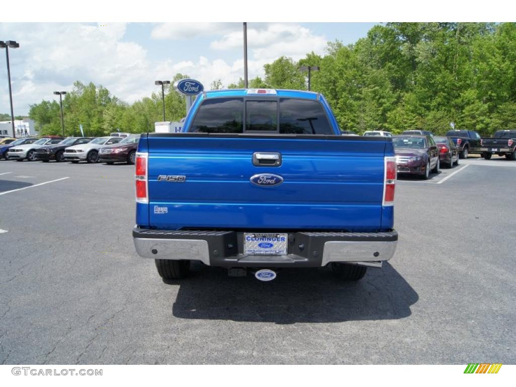 2011 F150 XLT SuperCrew - Blue Flame Metallic / Pale Adobe photo #4