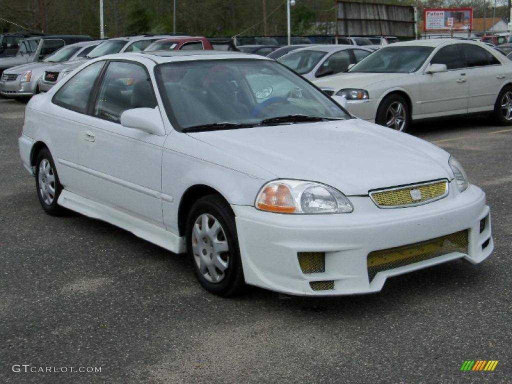 1997 Civic EX Coupe - Frost White / Gray photo #3