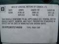 Info Tag of 1996 Camaro Coupe