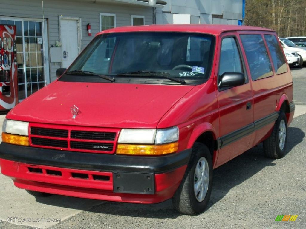 Poppy Red 1994 Dodge Caravan Standard Caravan Model Exterior Photo #48558953