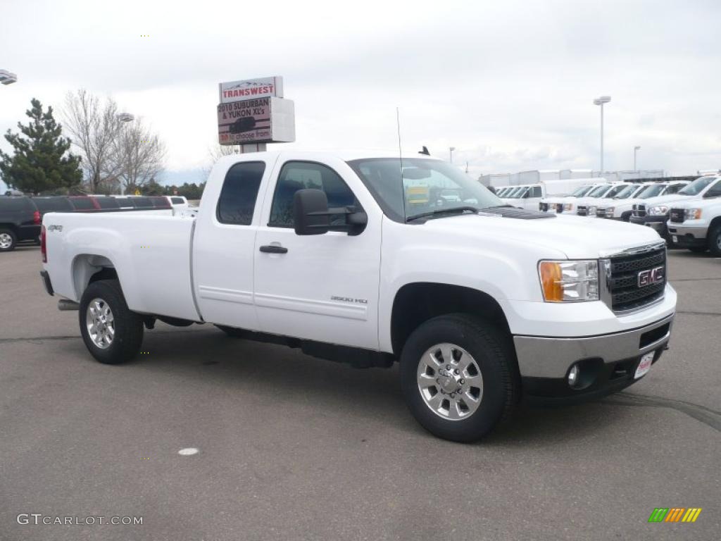 2011 Sierra 3500HD SLE Extended Cab 4x4 - Summit White / Ebony photo #1