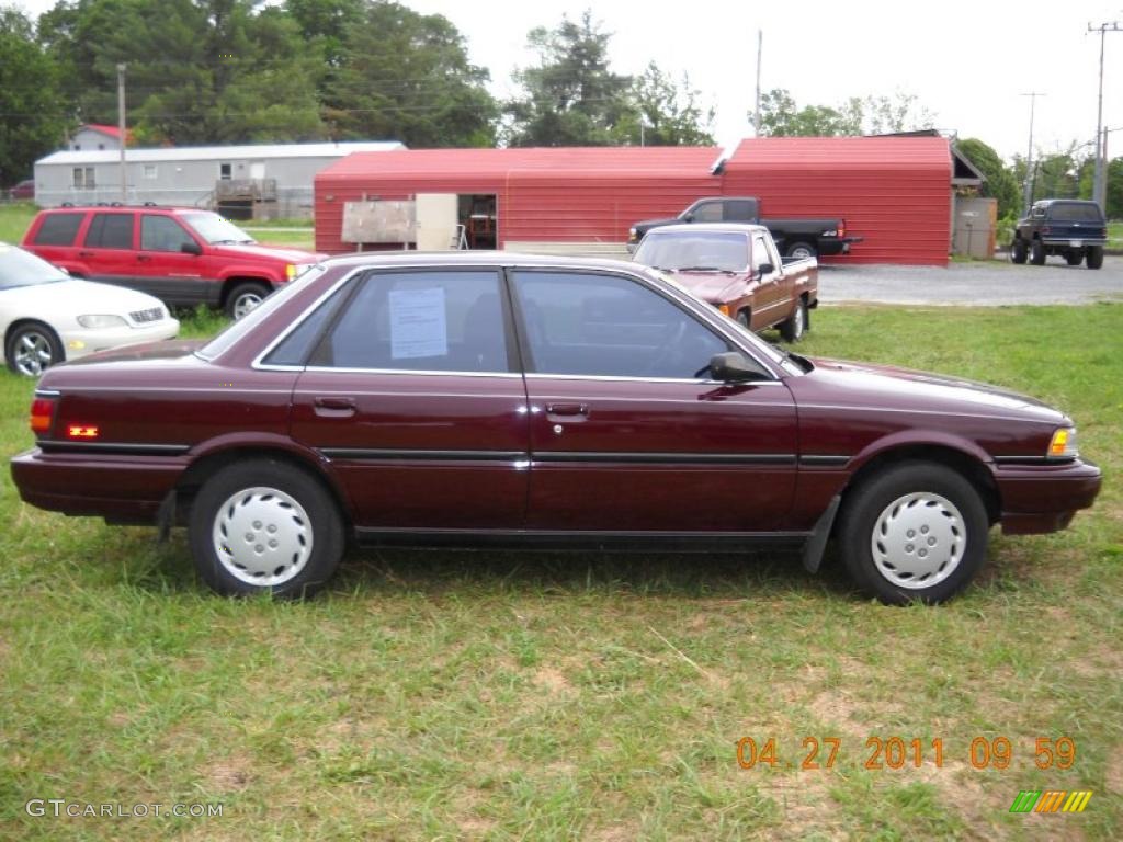 1991 Camry Deluxe Sedan - Dark Red Pearl Metallic / Dark Red photo #4