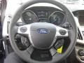 Charcoal Black Leather 2012 Ford Focus SEL Sedan Steering Wheel