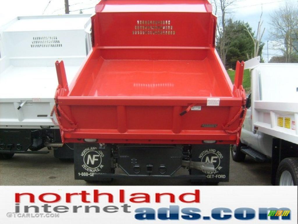2011 F450 Super Duty XL Regular Cab 4x4 Dually Dump Truck - Vermillion Red / Steel photo #3