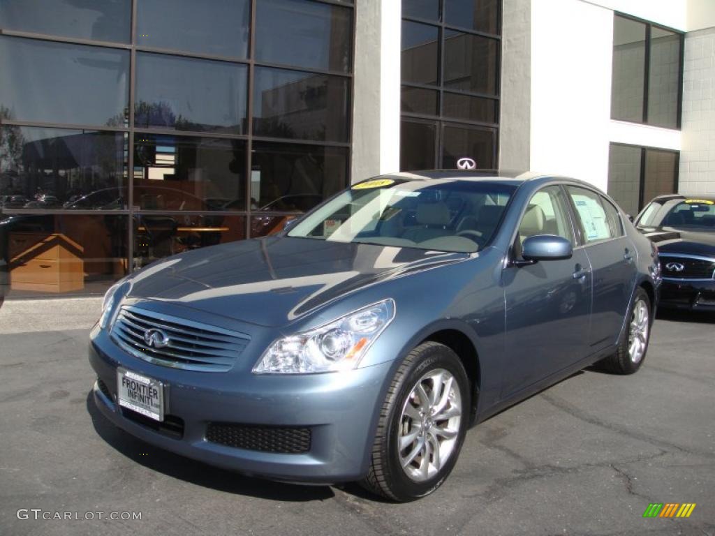 2008 G 35 x Sedan - Lakeshore Slate Light Blue / Wheat photo #1