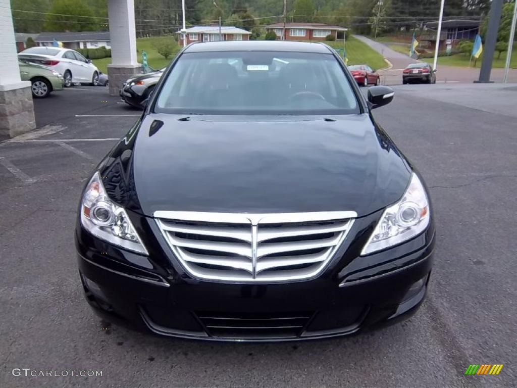 Black Noir Pearl 2011 Hyundai Genesis 4.6 Sedan Exterior Photo #48578310