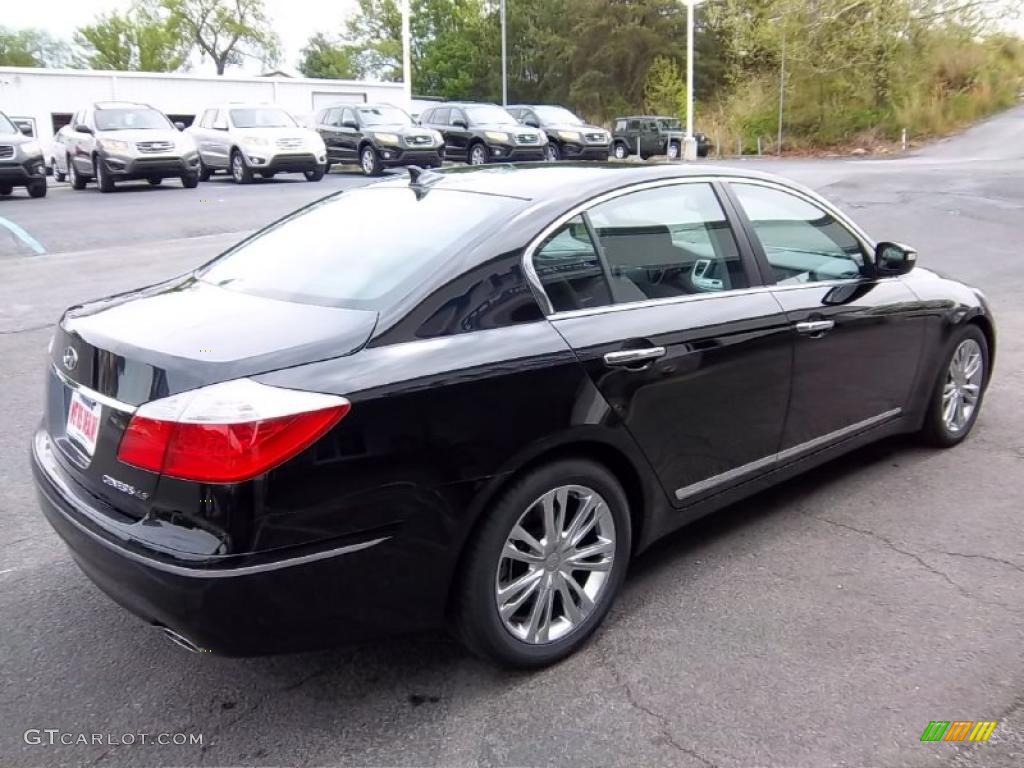 Black Noir Pearl 2011 Hyundai Genesis 4.6 Sedan Exterior Photo #48578337