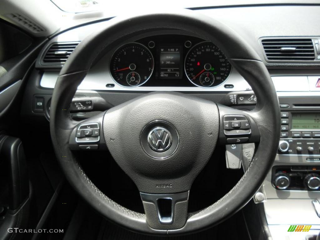 2009 Volkswagen CC Sport Black Steering Wheel Photo #48582127