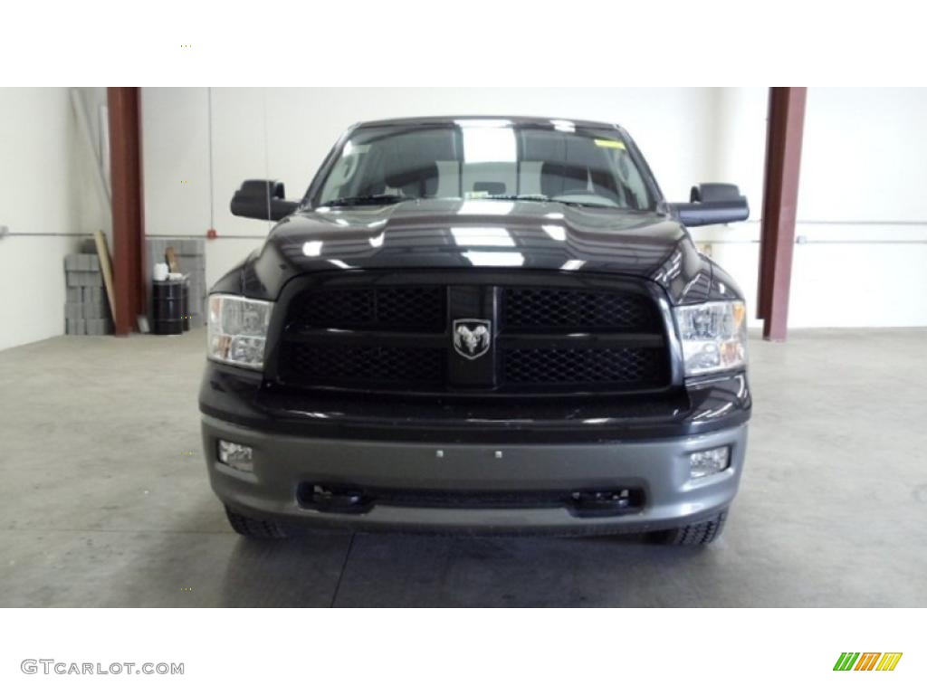 2011 Ram 1500 SLT Outdoorsman Quad Cab 4x4 - Brilliant Black Crystal Pearl / Dark Slate Gray/Medium Graystone photo #2