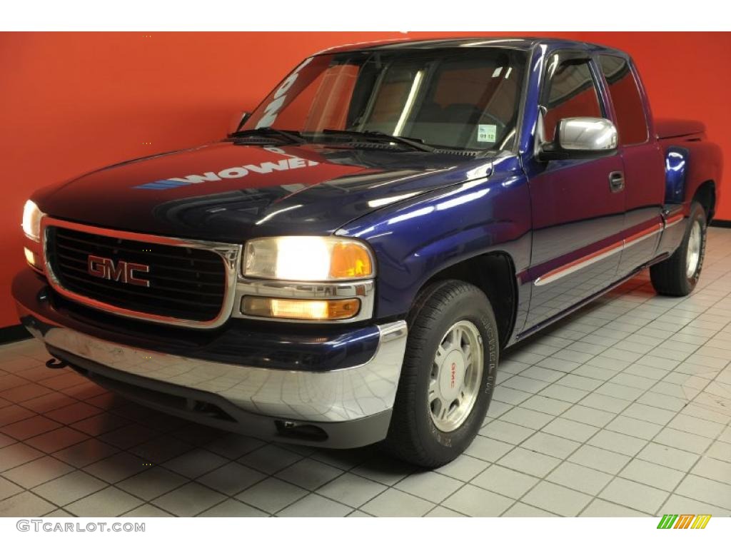 2001 Sierra 1500 SLE Extended Cab - Indigo Blue Metallic / Graphite photo #2