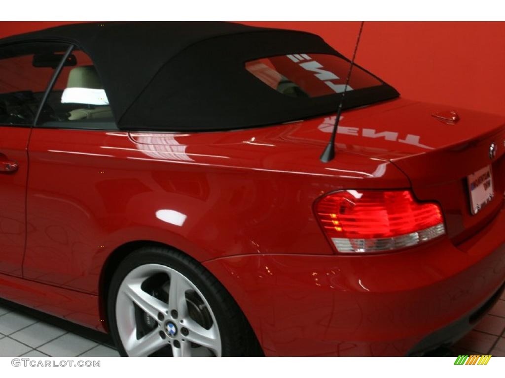 2008 1 Series 135i Convertible - Crimson Red / Savanna Beige photo #18