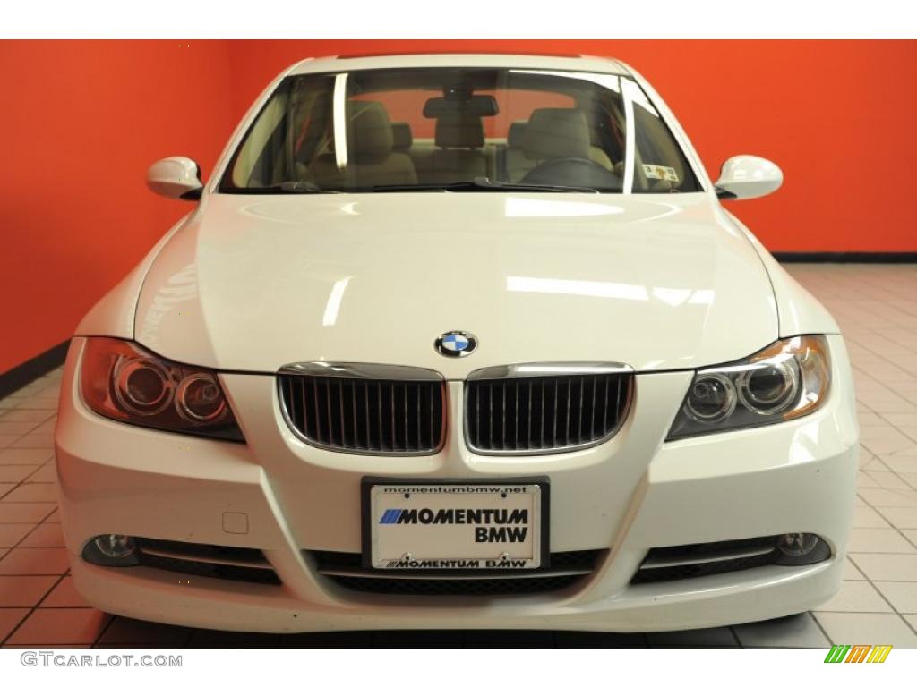 2008 3 Series 335i Sedan - Alpine White / Beige photo #24