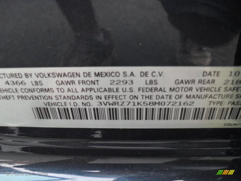 2008 Jetta SE Sedan - Blue Graphite Metallic / Art Grey photo #6