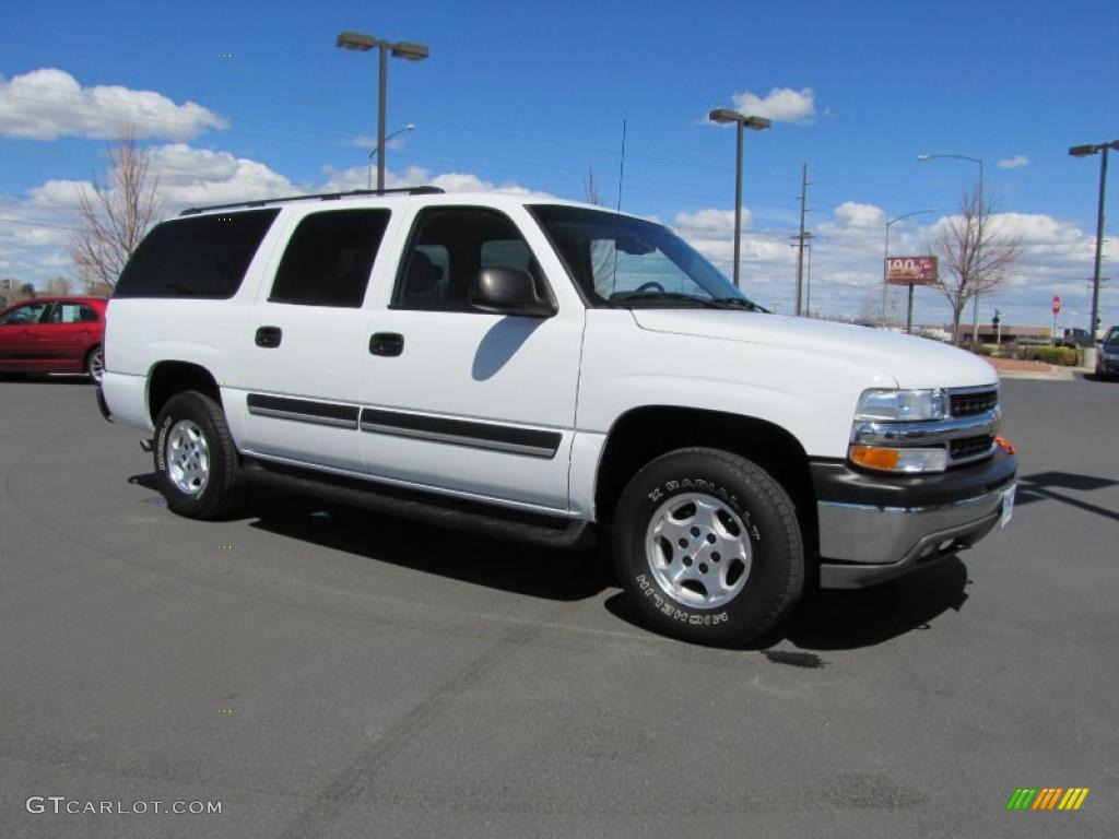 2004 Suburban 1500 LS 4x4 - Summit White / Gray/Dark Charcoal photo #10